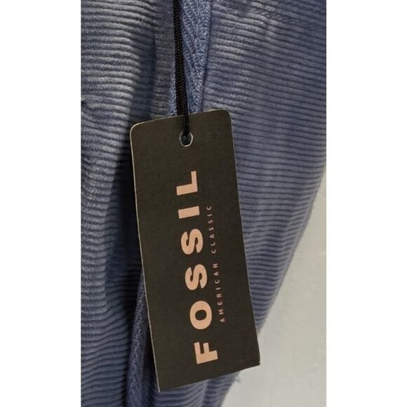 FOSSIL Vintage Y2K Blue Corduroy Crossbody Bag/Purse, Hook-and-loop Travel NWT - Picture 11 of 11
